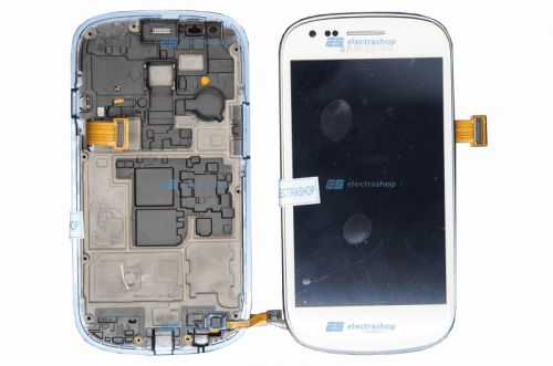 Модуль-дисплей Samsung Galaxy S3 mini (GT-I8190) белый с рамкой (ОРИГИНАЛ)