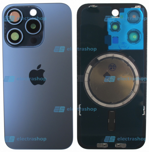 Задняя крышка для IPhone 15 Pro синяя (Оригинал)