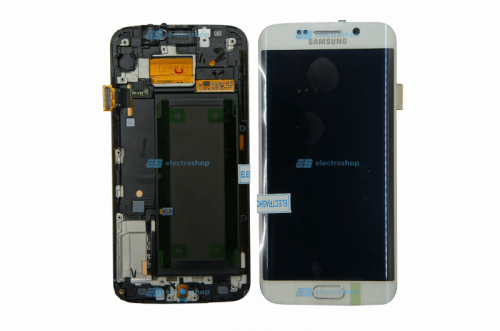 Модуль-дисплей Samsung Galaxy S6 EDGE (SM-G925F/SM-G925H/SM-G925DS) белый с рамкой (ОРИГИНАЛ)