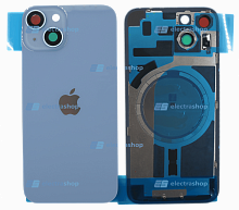 Задняя крышка для IPhone 14 синяя (оригинал)