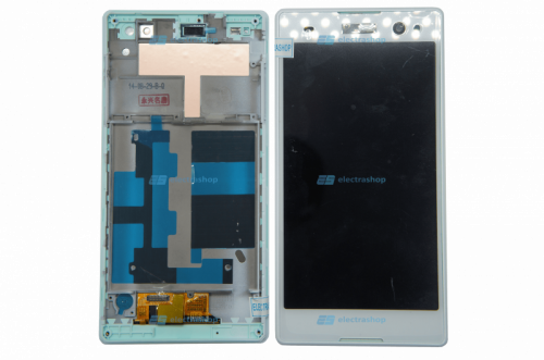 Модуль-дисплей Sony Xperia C3/Xperia C3 Dual/D2533/D2505 с рамкой белый (ОРИГИНАЛ)