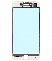 Стекло для дисплея IPhone 8 белое (рамка+ОСА клей)