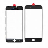 Стекло для дисплея IPhone 7 Plus черное (рамка+ОСА клей)