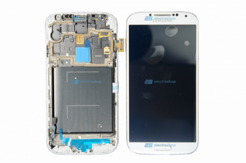 Модуль-дисплей Samsung Galaxy S4 (GT-I9500) белый в сборе с рамкой (ОРИГИНАЛ)