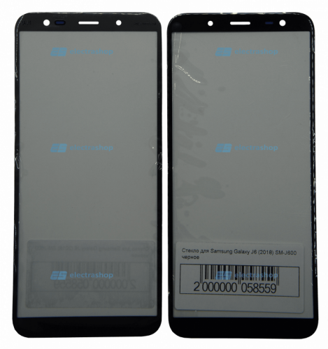 Стекло с OCA пленкой для дисплея Samsung Galaxy J6 (2018) SM-J600 черное